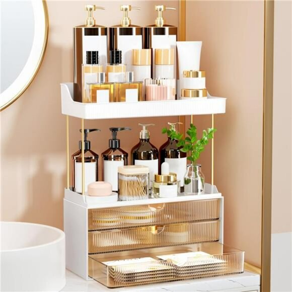 Makeup Organizer 5 Tier Vanity Storage Drawers for Skincare Bathroom Counter - Picture 1 of 7